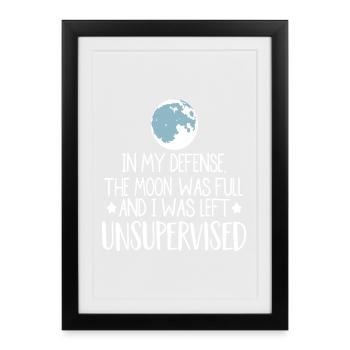 Citation de malice au clair de lune Tee - Affiche encadrée (27 × 37 cm) - noir - Devant