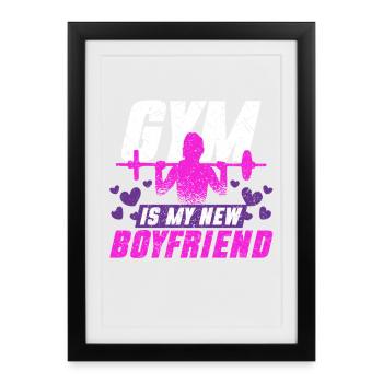 Biceps Biceps Gym est mon nouveau petit ami - Affiche encadrée (27 × 37 cm) - noir - Devant
