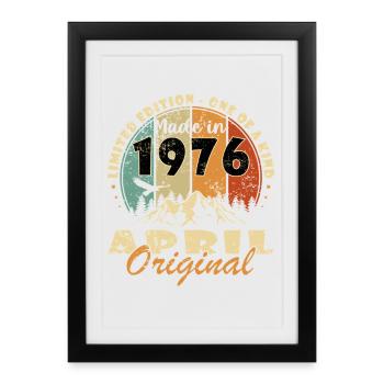 Année du jubilé avril 1976 - Affiche encadrée (27 × 37 cm) - noir - Devant