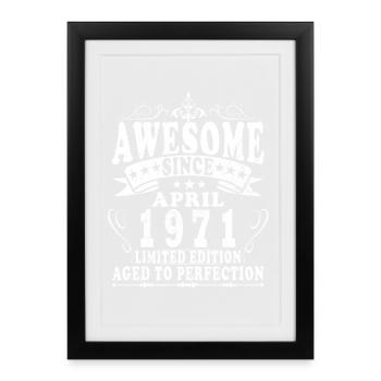 Awesome avril 1971 édition limitée - Affiche encadrée (27 × 37 cm) - noir - Devant