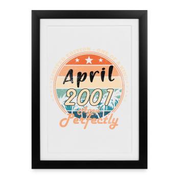 April 2001 Vintage Palm Sunset - Framed poster (27 × 37 cm) - black - Front