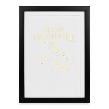 Become an ungovernable funny raven - Framed poster (27 × 37 cm) - black - Front