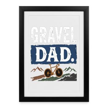 Vélo de Papa Gravel Aventure à vélo de Papa - Affiche encadrée (27 × 37 cm) - noir - Devant
