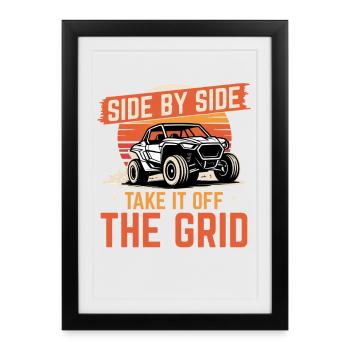 UTV Off Road 4 Wheeler Side by side - Framed poster (27 × 37 cm) - black - Front