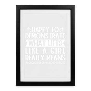 Powerlifting Bodybuilder Demonstrate What Lifts - Framed poster (27 × 37 cm) - black - Front