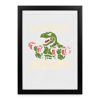 Emo Dinosaur Funny Gym Sad Workout Lifting - Framed poster (27 × 37 cm) - black - Front
