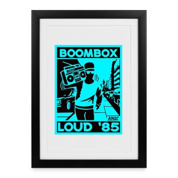 Boombox Loud 85 Neon Retro - Framed poster (27 × 37 cm) - black - Front