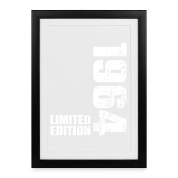 Cadeau d'anniversaire 62 ans 1964 Homme Femme - Affiche encadrée (27 × 37 cm) - noir - Devant