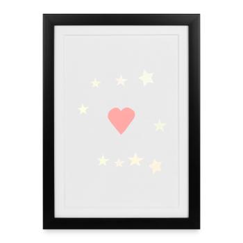 Étoiles du cœur Enfants Cœurs Enfant - Affiche encadrée (27 × 37 cm) - noir - Devant