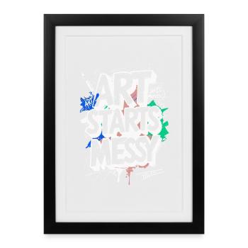 Scribble Doodle Drawing Art Starts Messy - Framed poster (27 × 37 cm) - black - Front