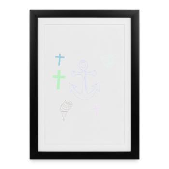  Anker Kreuz Eis maritim - Affiche encadrée (27 × 37 cm) - noir - Devant