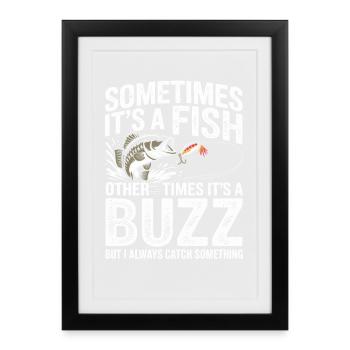 Parfois, c’est un Fish – Buzz Motiv Tee - Affiche encadrée (27 × 37 cm) - noir - Devant