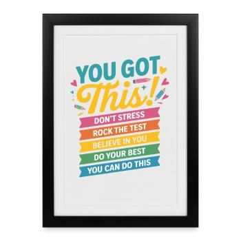 Tu attrapes la bannière de motivation - Affiche encadrée (27 × 37 cm) - noir - Devant