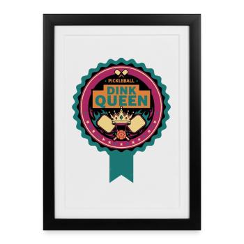 Pickleball Dink Queen Joueur drôle Adore le pickleball - Affiche encadrée (27 × 37 cm) - noir - Devant
