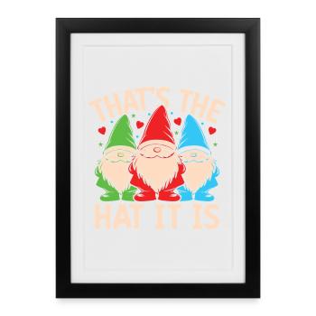 Garden Gnome Costume That ́s The Hat It Is - Framed poster (27 × 37 cm) - black - Front