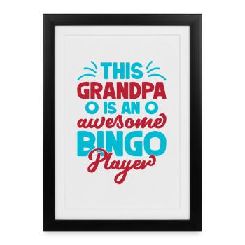 Bingo Game This Grandpa Is An Awesome Bingo - Framed poster (27 × 37 cm) - black - Front