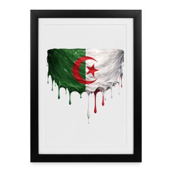 Art de la chute du drapeau algérien - Affiche encadrée (27 × 37 cm) - noir - Devant