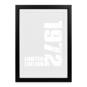 Cadeau d'anniversaire 54 ans 1972 Homme Femme - Affiche encadrée (27 × 37 cm) - noir - Devant
