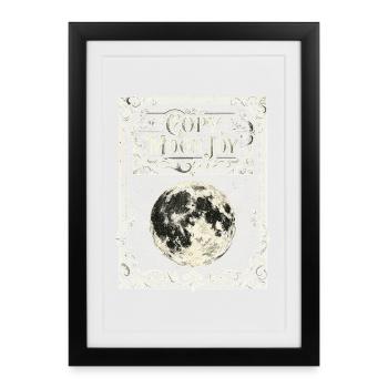 Mondfreude im Vintage-Rahmen - Gerahmtes Poster (27 × 37 cm) - Schwarz - Vorne