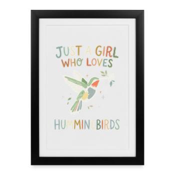 Juste une fille qui adore les colibris - Affiche encadrée (27 × 37 cm) - noir - Devant