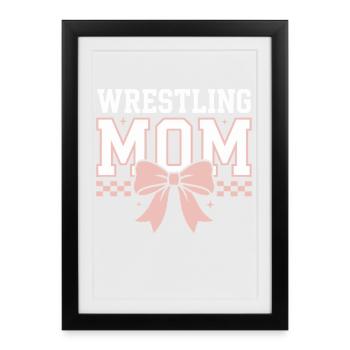 Conception sportive de la Wrestling Mom Bow - Affiche encadrée (27 × 37 cm) - noir - Devant