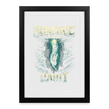 Apnée en apnée en surface n’est qu’une habitude - Affiche encadrée (27 × 37 cm) - noir - Devant