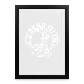 BMX Dirt Jump Sent It Bike Jump - Framed poster (27 × 37 cm) - black - Front
