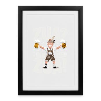 Héros de la bière bavarois : Santé - Affiche encadrée (27 × 37 cm) - noir - Devant