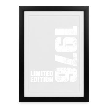 Cadeau d'anniversaire 50 ans 1976 Homme Femme - Affiche encadrée (27 × 37 cm) - noir - Devant