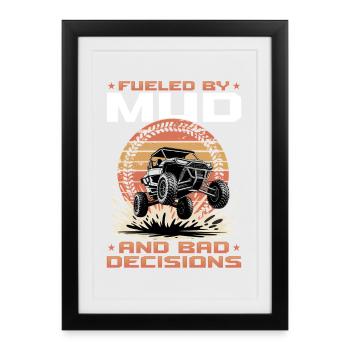 UTV Off Road 4 Wheeler Side by side - Framed poster (27 × 37 cm) - black - Front