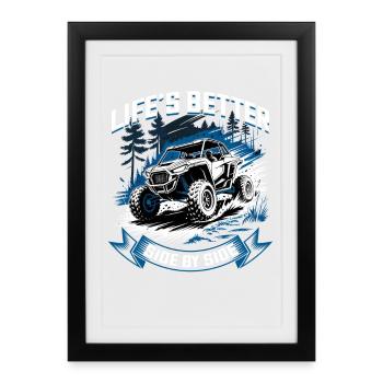 UTV Off Road 4 Wheeler Side by side - Framed poster (27 × 37 cm) - black - Front