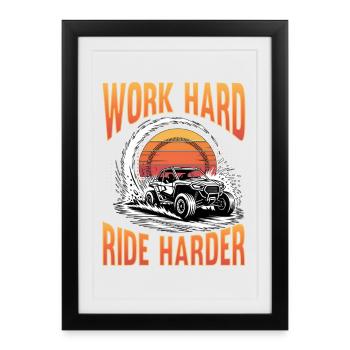 UTV Off Road 4 Wheeler Side by side - Framed poster (27 × 37 cm) - black - Front
