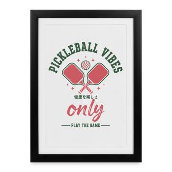 Joueur drôle de pickleball pickleball - Affiche encadrée (27 × 37 cm) - noir - Devant