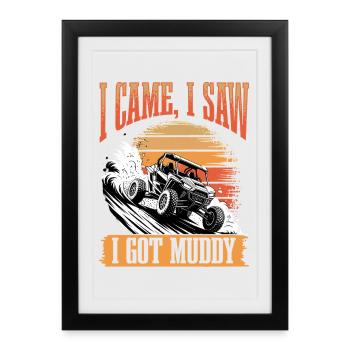 UTV Off Road 4 Wheeler Side by side - Framed poster (27 × 37 cm) - black - Front