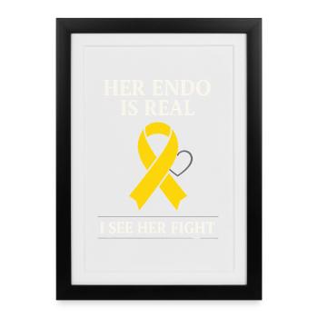 Sensibilisation à l’endométriose Guerrier de l’endo - Affiche encadrée (27 × 37 cm) - noir - Devant