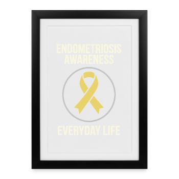 Sensibilisation à l’endométriose Guerrier de l’endo - Affiche encadrée (27 × 37 cm) - noir - Devant