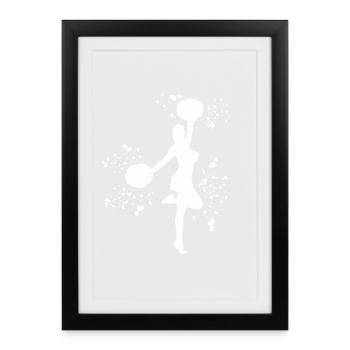 Cheerpom pom girls Mom Cheerleading - Affiche encadrée (27 × 37 cm) - noir - Devant