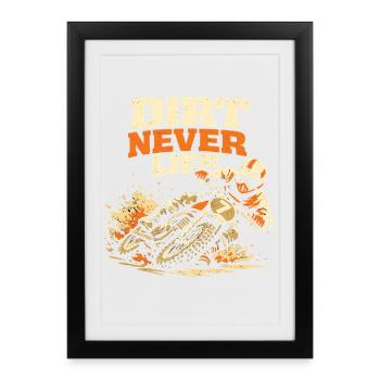 Graphique de pilote de motocross vintage - Affiche encadrée (27 × 37 cm) - noir - Devant
