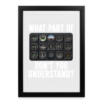 Pilote de vol d’avion Airplane Airline - Affiche encadrée (27 × 37 cm) - noir - Devant