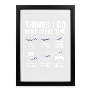 Pilote de vol d’avion Airplane Airline - Affiche encadrée (27 × 37 cm) - noir - Devant