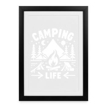 Camping Life - Framed poster (27 × 37 cm) - black - Front