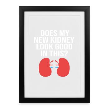 Don d’organes, transplantation de reins - Affiche encadrée (27 × 37 cm) - noir - Devant