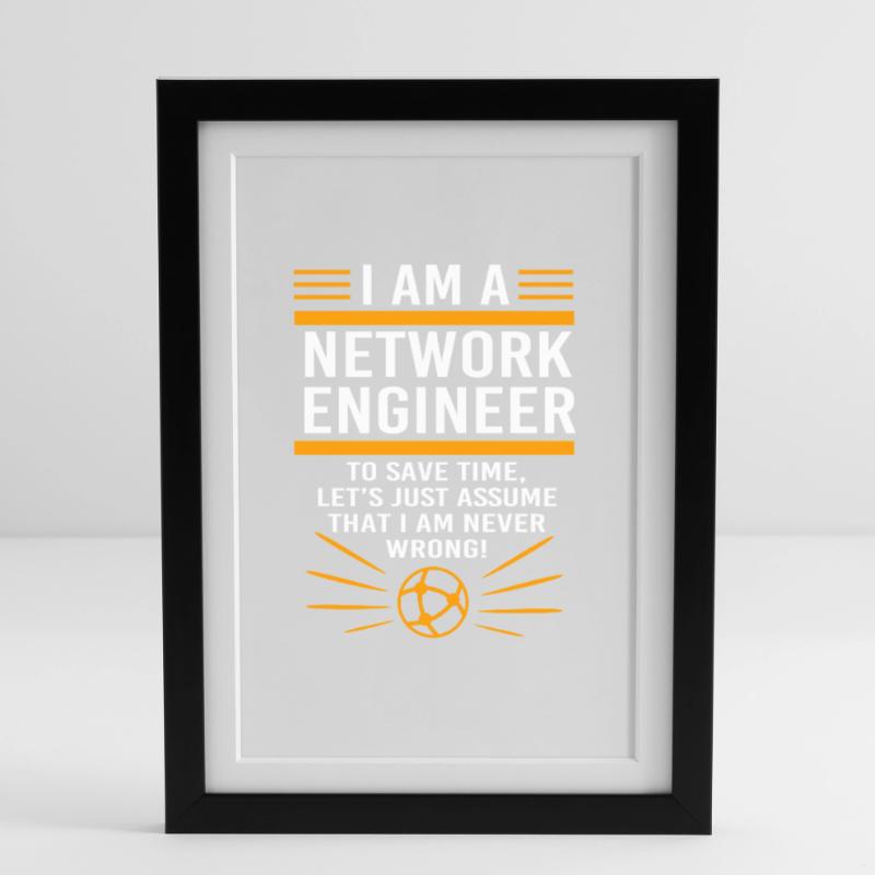 Network Computer Scientist Programmer Admin Framed poster (27 × 37 cm)