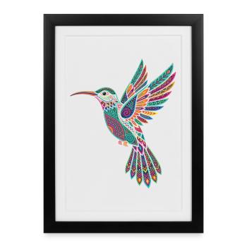 Folklore mexicain d’Alebrije Hummingbird - Affiche encadrée (27 × 37 cm) - noir - Devant