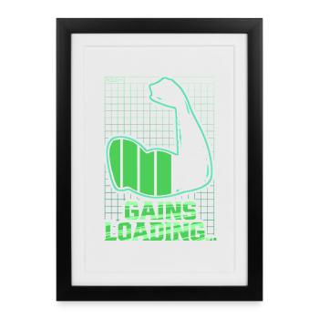 Salle d’entraînement Biceps Biceps : Gains de charge - Affiche encadrée (27 × 37 cm) - noir - Devant
