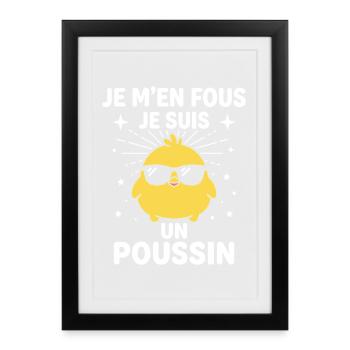 Poussin Soleil Carrément Cool - Affiche encadrée (27 × 37 cm) - noir - Devant