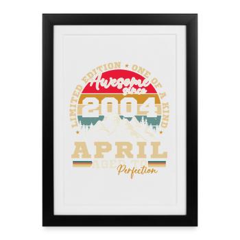 Avril 2004 Vintage Cadeau D'anniversaire - Affiche encadrée (27 × 37 cm) - noir - Devant