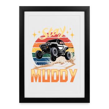 UTV Off Road 4 Wheeler Side by side - Framed poster (27 × 37 cm) - black - Front