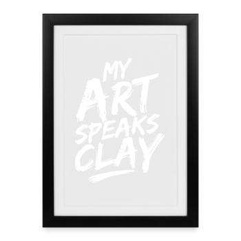 Les artistes de la poterie : Art parle de la poterie en argile - Affiche encadrée (27 × 37 cm) - noir - Devant