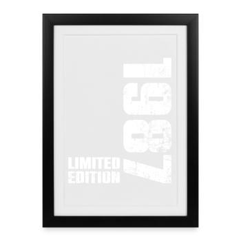Cadeau d'anniversaire 39 ans 1987 Homme Femme - Affiche encadrée (27 × 37 cm) - noir - Devant